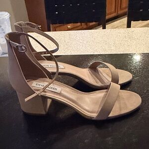 Steve Madden Beige Ankle Strap Heels
